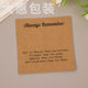 Cross-border jewelry wrapping paper AlawaysRemenber blessing words bracelet display card bracelet bracelet card