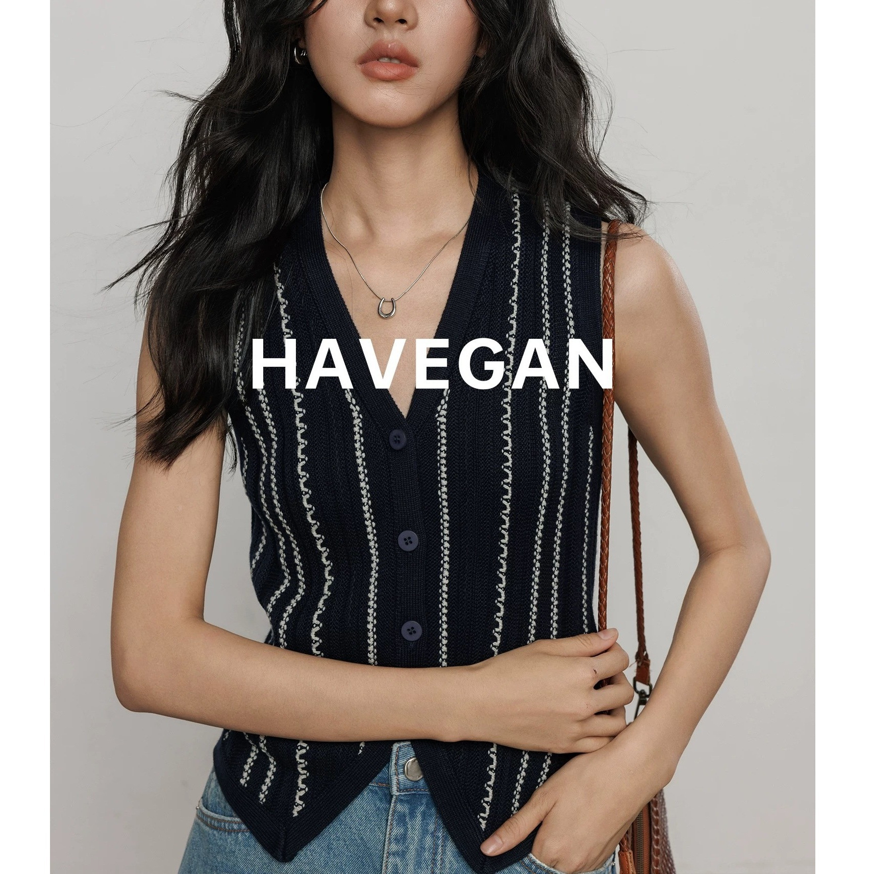 Havegan/Designed Summer Silk Knitted Vest Women's Vest 2025 New Sheep Wool Tencel