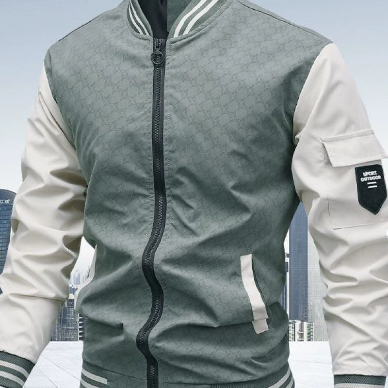 Новый весенний и осенний пиджак мужской пиджак повседневный стоячий воротник модный бейсбольный костюм для молодых мужчин