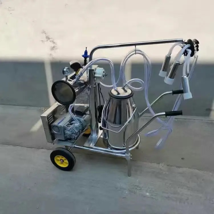 Máquina de ordeño tipo bomba de vacío móvil tipo pistón de cuatro extremos máquina de ordeño de succión de leche equipo de cría para vacas, ovejas y camellos