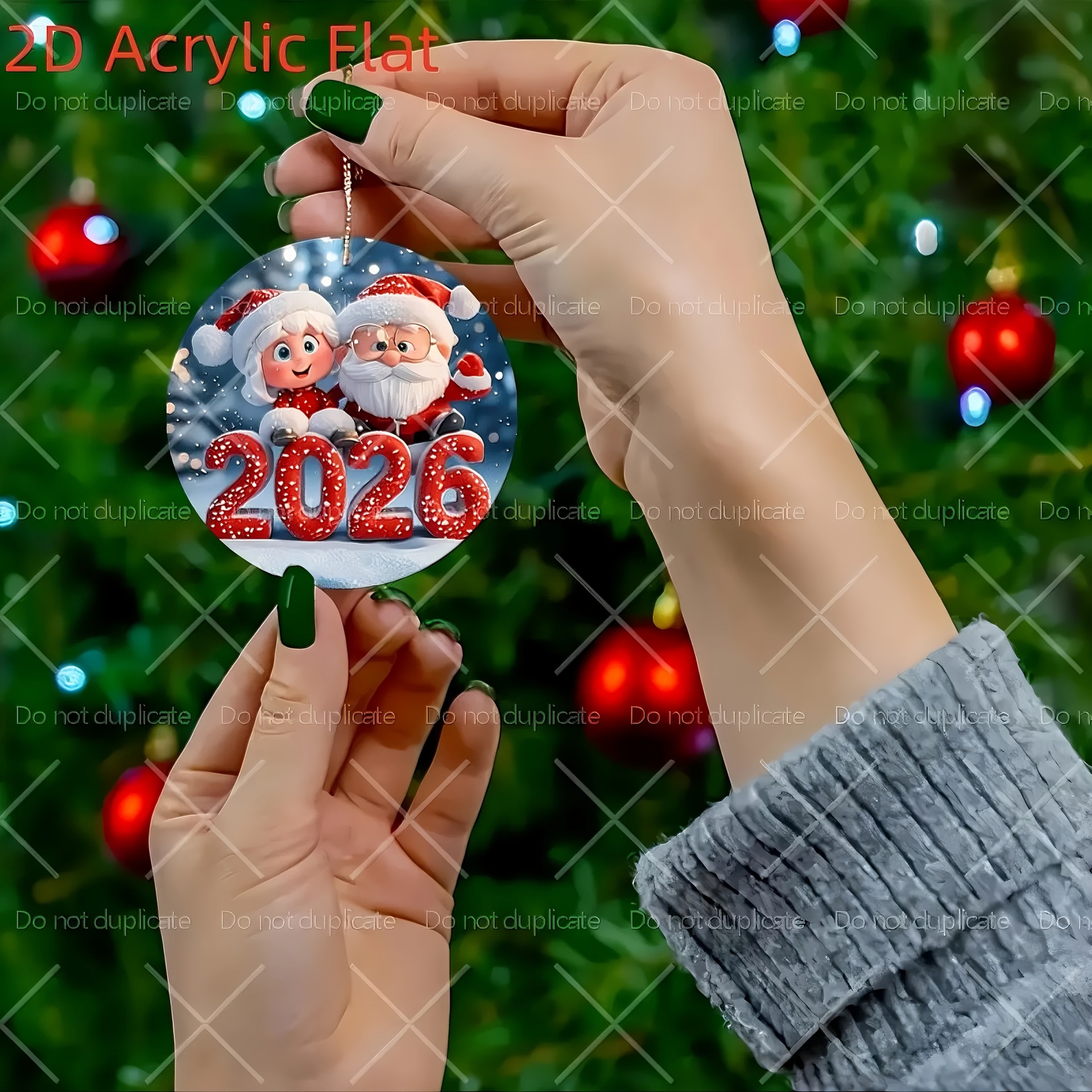 跨境圣诞节促销小礼物钥匙扣挂件卡通亚克力钥匙链小礼品