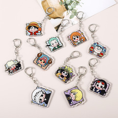 漫画アニメワンピース周辺アクリルキーホルダーワンピース二次元高透明キーペンダント装飾