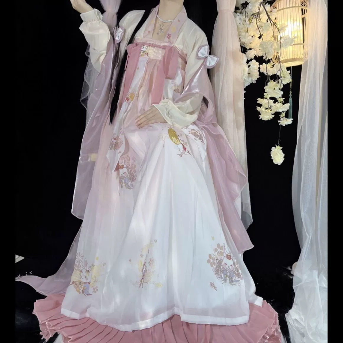 Caihongxuan Оригинальная Hanfu Women [Кролик какао] Улучшенный набор элементов Han