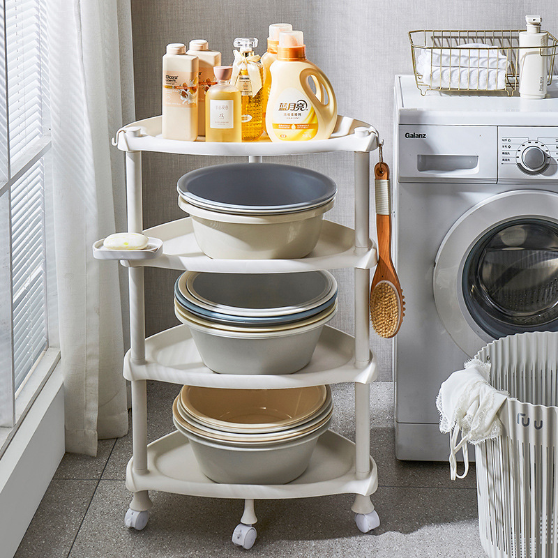Bathroom Plastic Waterproof Washbasin Rack Balcony Floor-standing Tripod Bathroom Bucket Storage Rack Corner Storage Bathroom Plastic Waterproof Washbasin Rack Balcony Floor-standing Tripod Bathroom Bucket Storage Rack Corner Storage