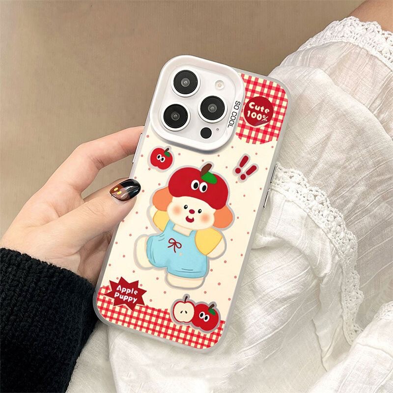 Red Apple Bear Is Suitable for Apple 17Promax Mobile Phone Case Iphone16Plus Cute 15 Anti-Fall 14/13