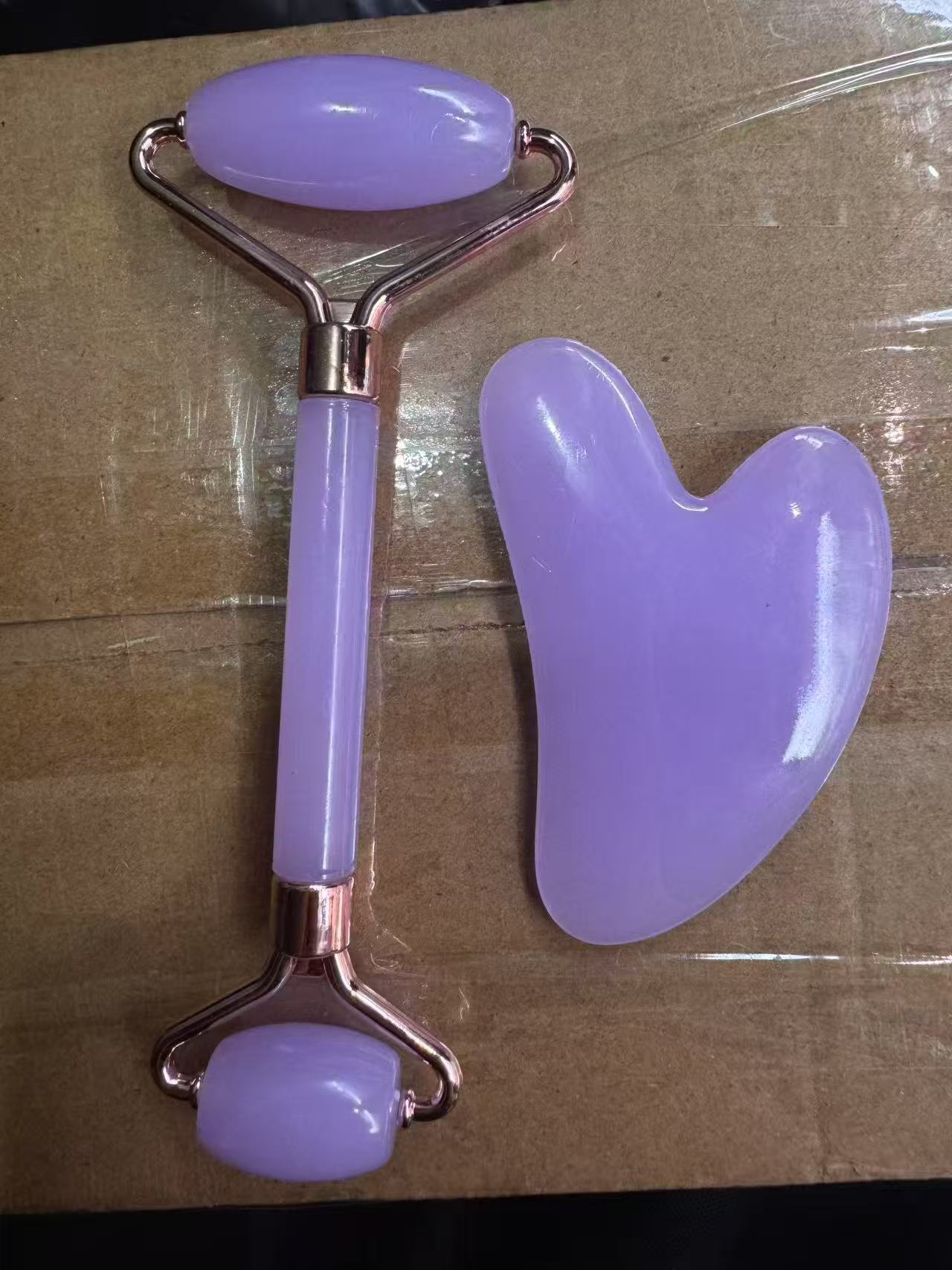 [Piel firme] rodillos de masaje de doble cabeza empujando la cara cara cara en forma de corazón de masaje de belleza tabla de masaje de músculos para irrigación de la piel