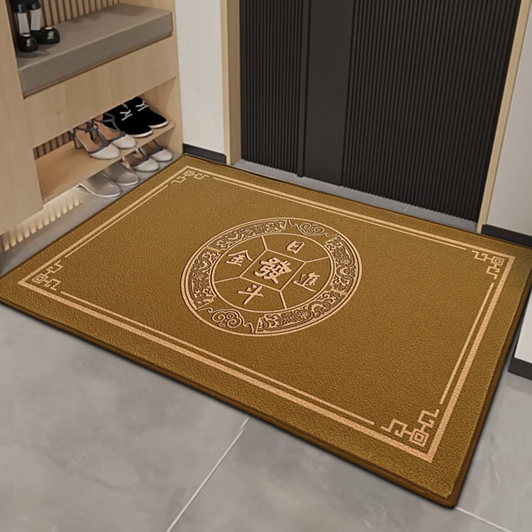 Home Floor Mat New Chinese Style Entrance Doorway Enclosure Velvet Floor Mat Rijin Doorway Wear-resistant Dirty-resistant Foot Mat Easy to Take care