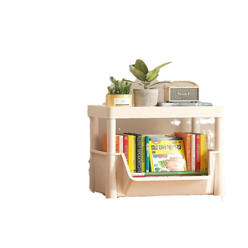 Simple multilayer bookshelf, cart for bedroom, storage system