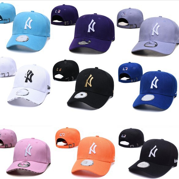 Korean Version of NY Sunshade Curved Brim Peaked Cap, High-quality Baseball Cap, Yankees Embroidered Hard Top, Versatile Sports Cap for Men and Women
