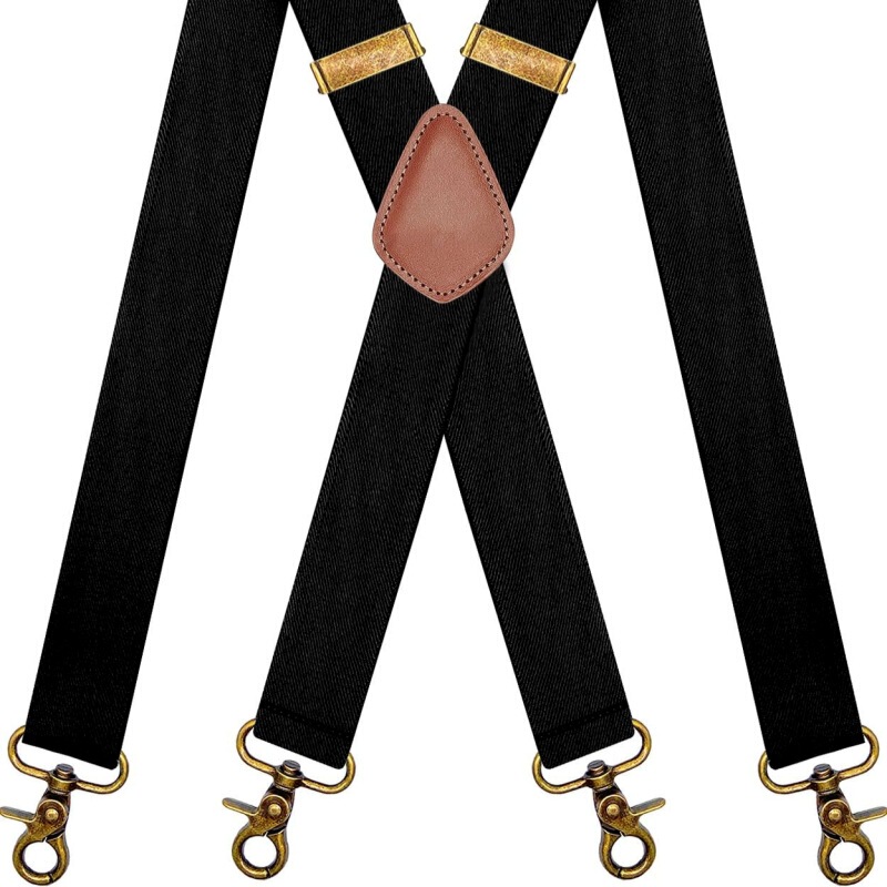 Cross-border Supply Adult Men's Four-clip Strap Adjustable X-shaped Unisex Bronze Ear Hook Buckle Strap