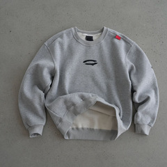 レトロなゆったりスタイルの欧風Kプラスベルベット素材のベーシックなラウンドネック刺繍入り文字入りフリースプルオーバースウェットシャツ、メンズファッション、カップル向け、男女兼用