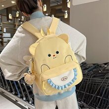 日系新款可爱围兜小熊双肩包创意百搭卡通休闲学生书包软妹背包