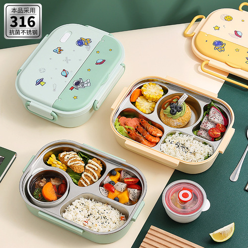 316 stainless steel insulated lunch box for primary school students, food-grade children's lunch box with compartments for men and women