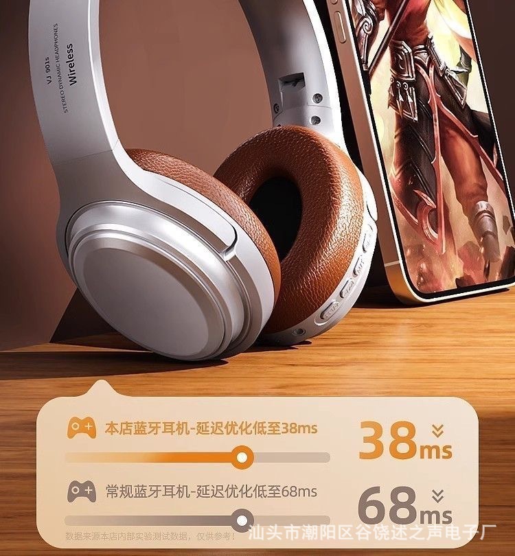 Kabelloses Bluetooth-Kopfhörer VJ901 Retro-Stil Maillard-Design On-Ear tragbar Karte einsetzbar klappbar Noise Cancellation Kopfhörer Fabrik