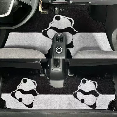 Suitable for Wuling Hongguang Mini Car Floor Mats Macaron Third Generation Wire Ring Interior Decoration Bingo Panda Mini (Modelə uyğun ayaqaltı) - wuling-mini2020-2023-first-and-second-generation-panda-pattern-snowy-full-car-double-row