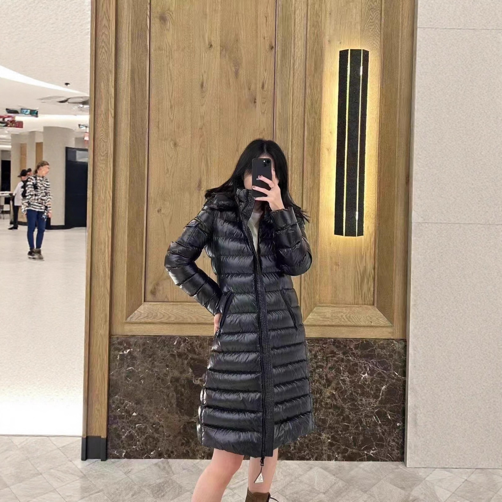 Cross-Border High Version Mongolian down Jacket Shu Qi's Same Style m Brand Waterproof Cold-Proof Warm Slim Long Hooded Women's Coat