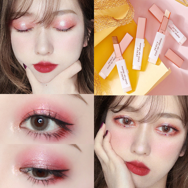 森溪双色眼影棒一抹笔懒人卧蚕笔珠光抖音网红款便携大地色初学者