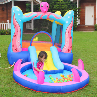 Oxford Cloth Household Small Inflatable Castle Indoor and Outdoor Universal Inflatable Castle Children's Inflatable Jumping Bed Trampoline