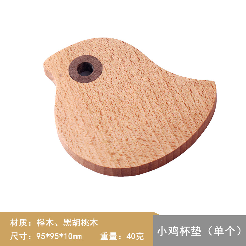 Posavasos de té Madera Diy Kung Fu Tea Dibujos animados Posavasos de animales de madera Posavasos de café Almohadilla de aislamiento de madera Madera maciza