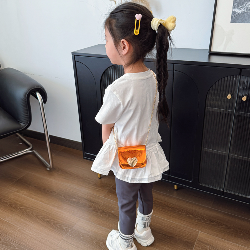 Estilo occidental mini bolso de hombro para niños y niñas dulce amor cadena de moda bolso de mensajero para bebé nuevo bolso cuadrado pequeño para niños