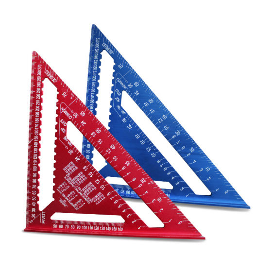Metric inch 4 inch 7 inch 12 inch multifunctional thickened aluminum profile 45 degree angle ruler 30cm aluminum alloy triangle ruler