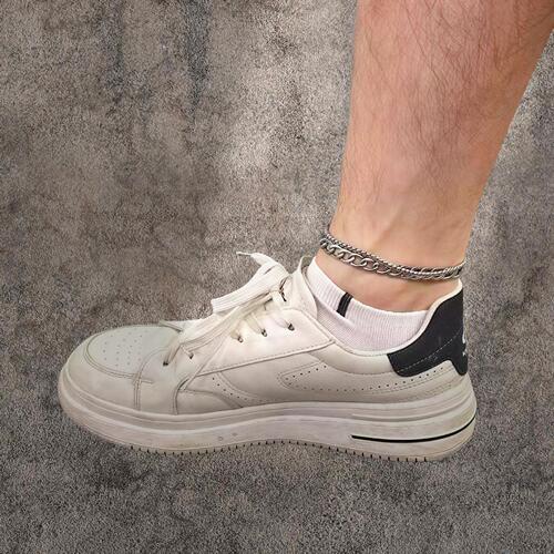 Ins Korean version simple anti-static titanium steel toe chain non-fading double-layer toe accessory for men, Ins style fashion couple accessory