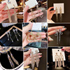 Long fashionable earrings with tassels, accessory, European style, diamond encrusted, internet celebrity, wholesale