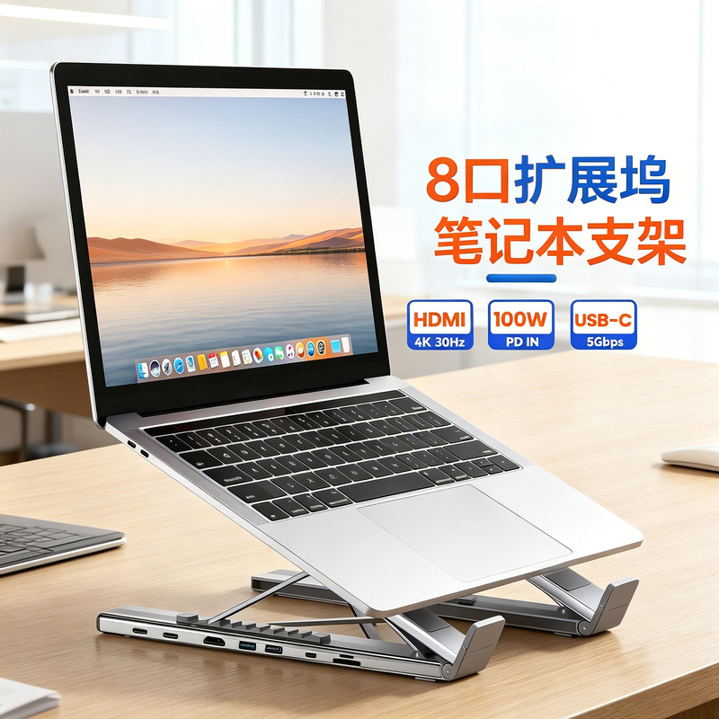 8-in-1 Cooling Laptop Stand 4K Office Mobile Phone Tablet Live Streaming Gaming Typec Desktop Docking Station with Pd 8-in-1 Cooling Laptop Stand 4K Office Mobile Phone Tablet Live Streaming Gaming Typec Desktop Docking Station with Pd