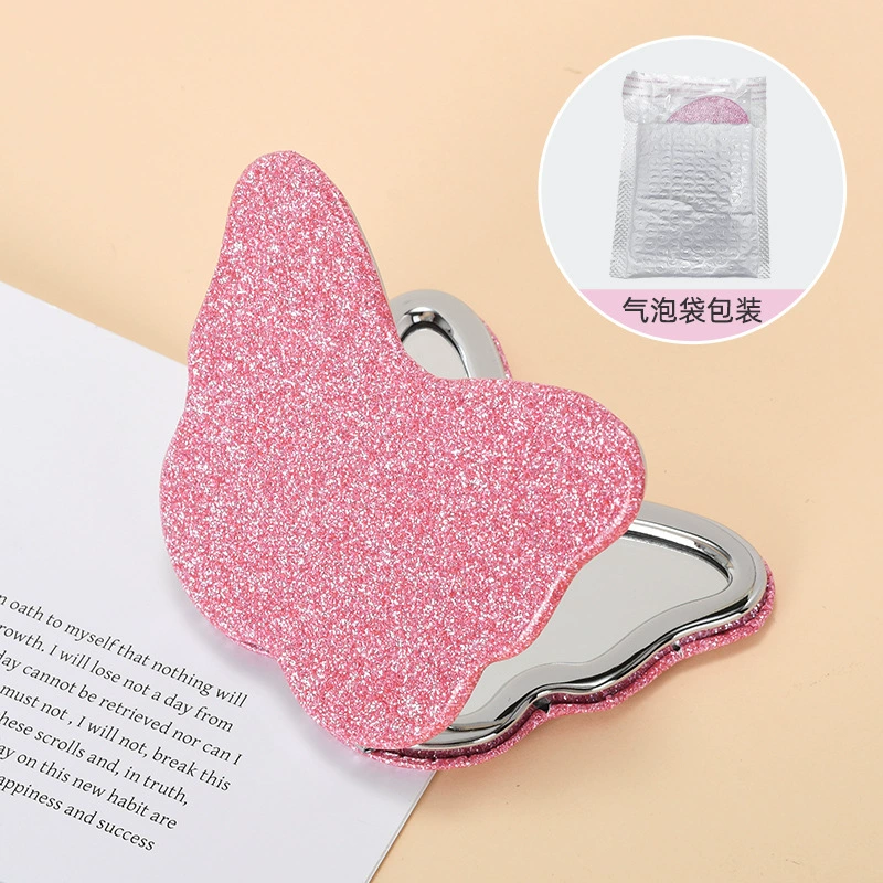 Double-sided Folding Handheld Mirror, Heart Pocket Design, Portable for Elementary Students