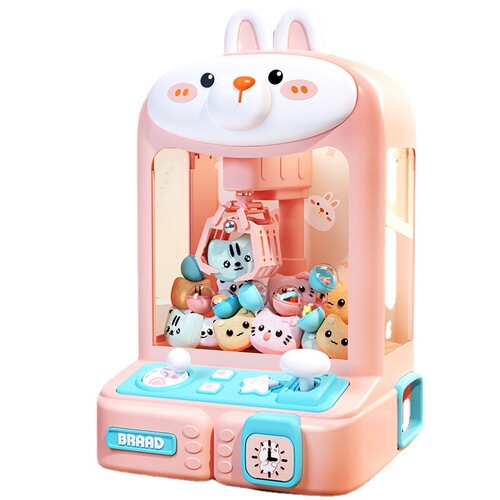 Factory direct sales cute rabbit catching doll machine small household mini doll machine coin-operated gashapon candy machine toy