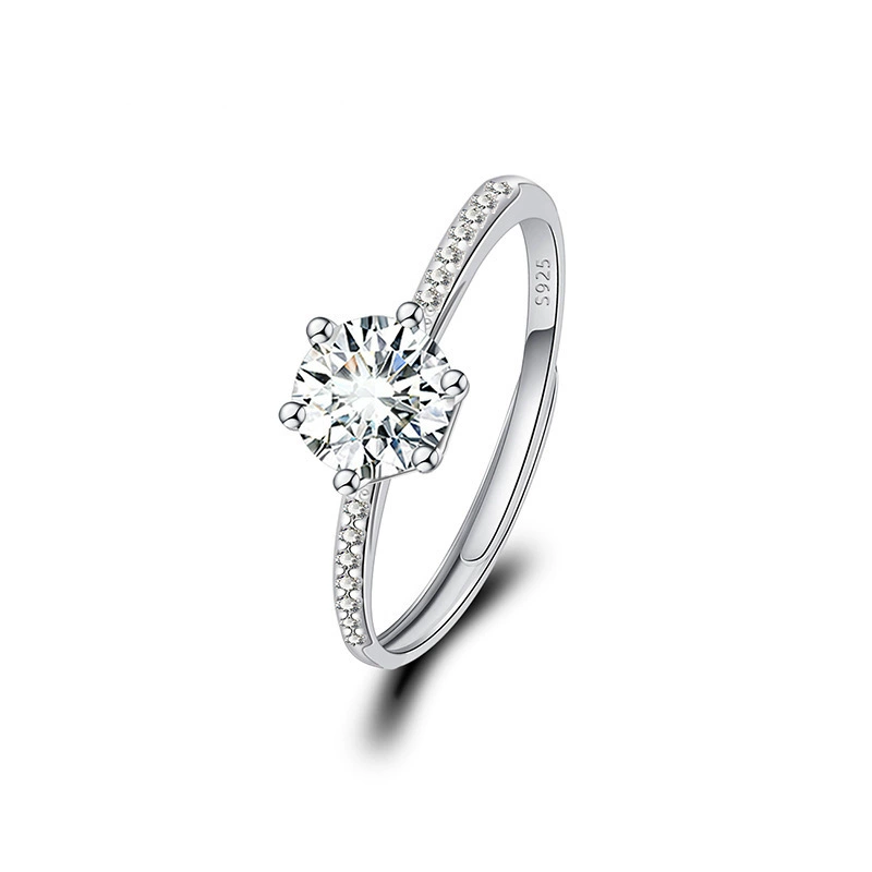 Adjustable wedding ring, 1‑carat style, light‑luxury design, multiple motif options