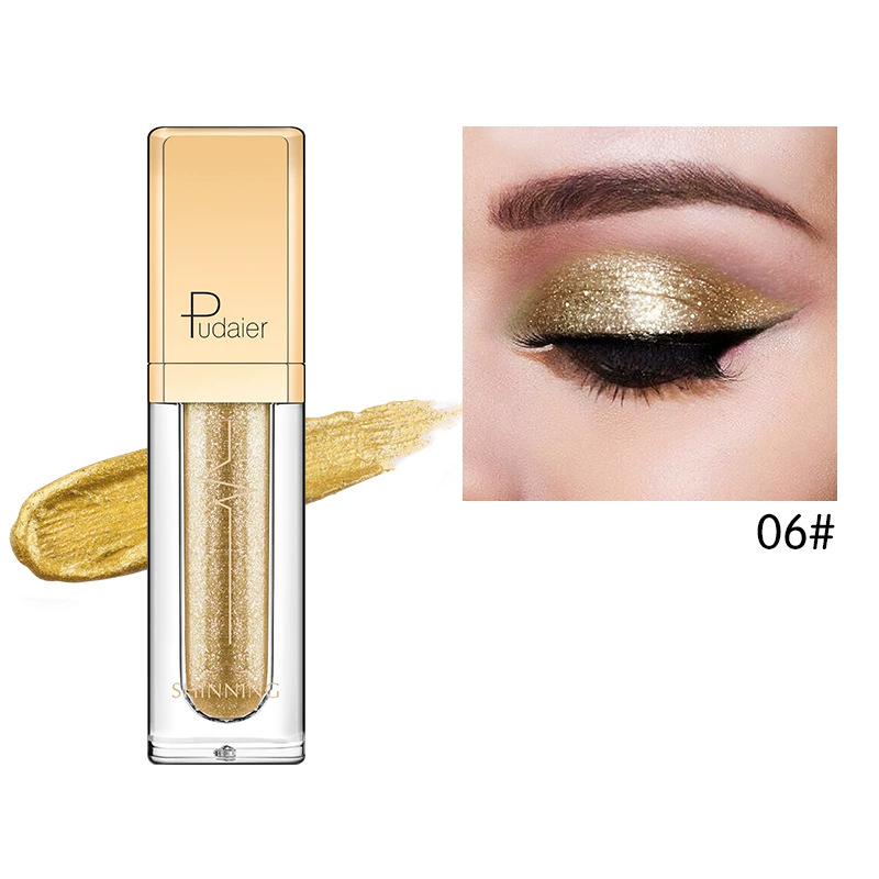 Палетка теней для век Pudaier 18-цвет Diamond Shine Liquid Glitter Powder - жемчужный блеск монохромная палитра