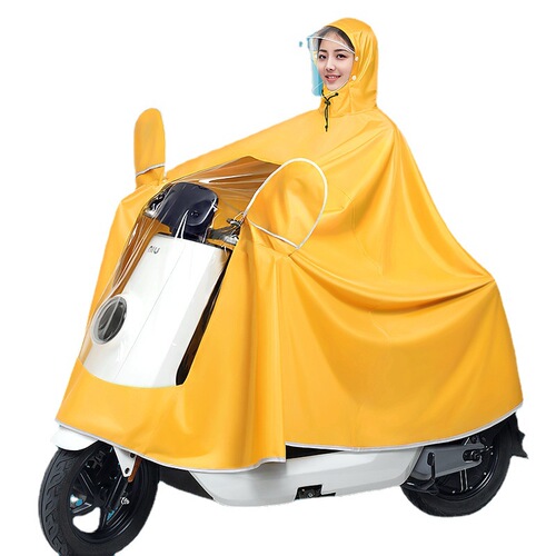 Beimei electric battery car motorcycle raincoat, long one-piece and two-person raincoat, transparent dashboard poncho