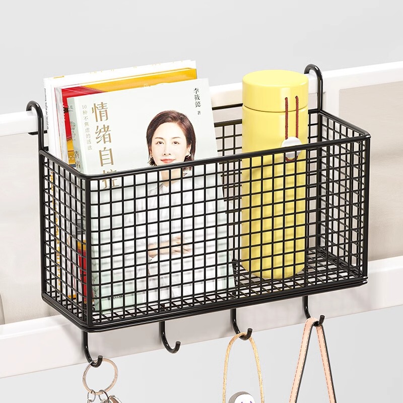 Toilet Storage Rack Punch-free Bathroom Hanging Basket Kitchen Bed Hanging Rack Dormitory Bedside Hook-type Storage Basket
