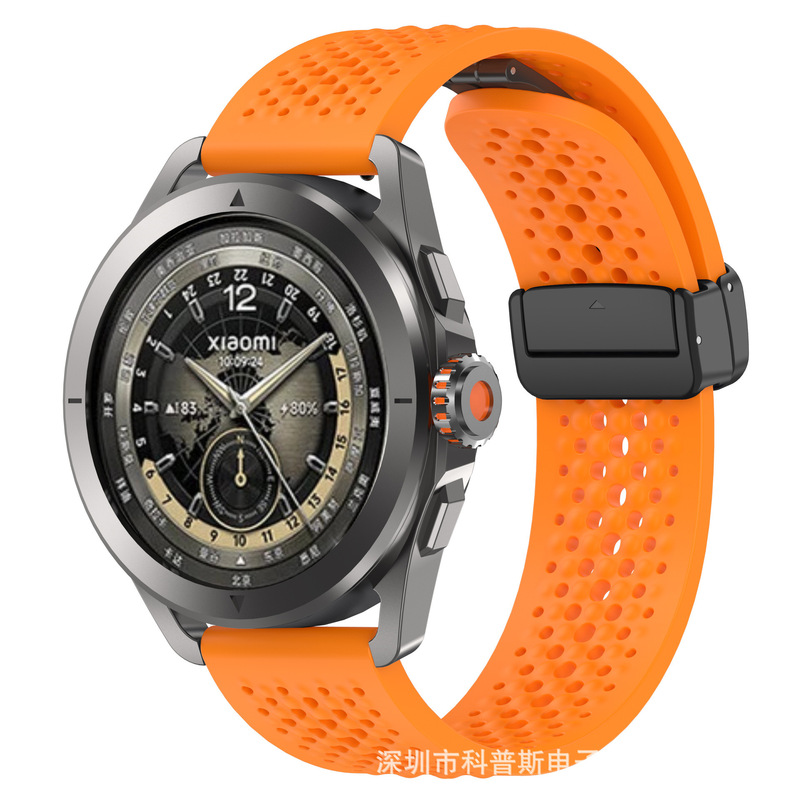小米Watch s 4 Sport公式同タイプの通気性バンドxiaomマグネット折り畳みiシリコンバンドを適用します。|undefined