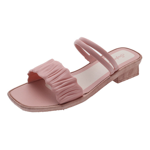 Slippers for women to wear in summer, fairy style for home, anti-slip slope heel, versatile, sweet beach shoes, sandals wholesale