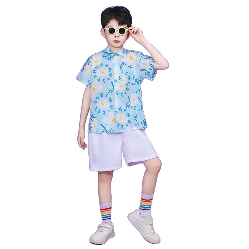 儿童花衬衣 幼儿园港风演出服套装 小学生运动会服装啦啦队表演服|undefined