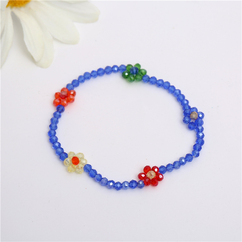 F2208001 蓝色小花水晶手链 2022.08.21.