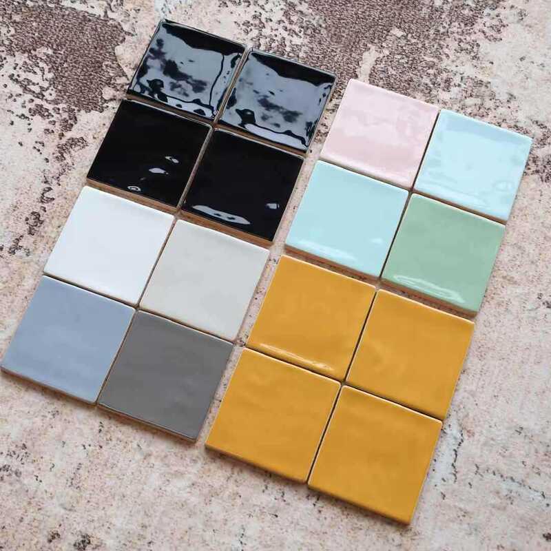Guangdong Dopamine Jelly Color 100X100 Bright Matte Morandi Small Square Brick Shop Bed and Breakfast Background Wall