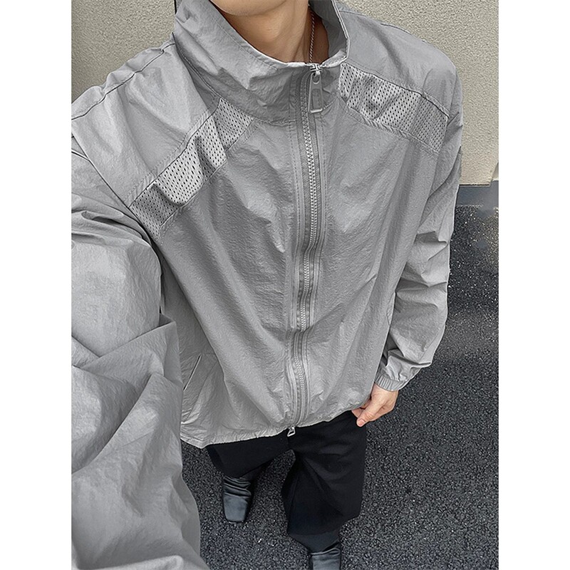 Upf50+ Mesh Ice Silk Cool Sun Protection Clothing Men's Summer Thin Breathable Shoulder Jacket Outdoor Sports Jacket Upf50+ Mesh Ice Silk Cool Sun Protection Clothing Men's Summer Thin Breathable Shoulder Jacket Outdoor Sports Jacket