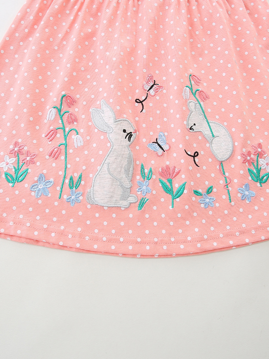 AostaBetty otoño nuevo vestido de niña estilo europeo y americano vestido de princesa para niños de moda vestido de niños bordado de dibujos animados