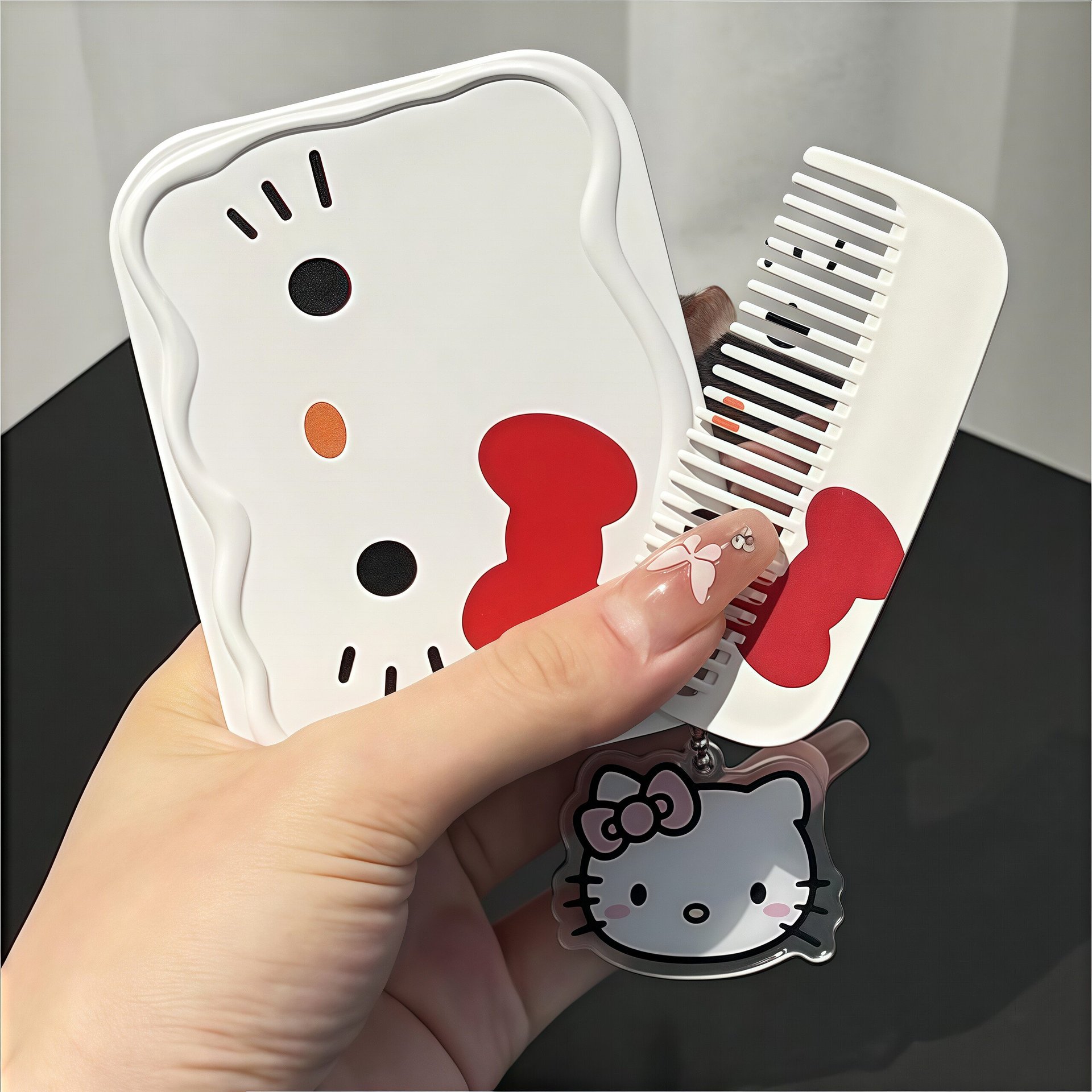 Hello Kitty, Japanese handheld folding cute mirror for students