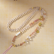 新款手工编织水晶项链吊坠挂绳可挂唐卡扎基拉姆民族风复古百搭调