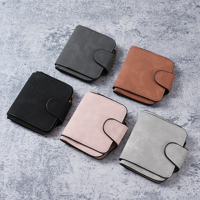 Supports cross-border labeling, fashionable women's wallet, short style, multi-card slot, retro and simple coin purse, women's bag, cross-border in stock.