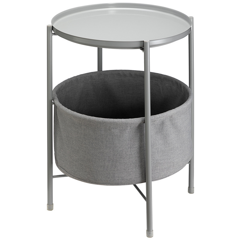 Nordic pequeña mesa de café simple bandeja de tela de mesa de bolsillo de doble capa mesa de hierro mesa de café sofá mesita de noche pequeña mesa redonda mini mesa auxiliar