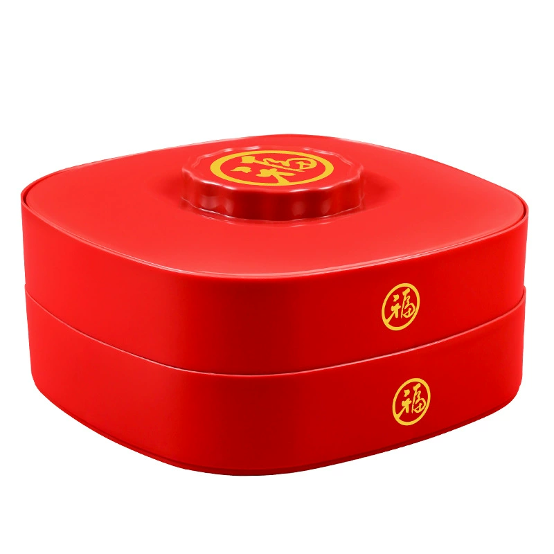 Свадебная коробка с конфетами Red Hixing Disk House Plate Living Room Wedding Products Festive Fruit Disk Wedding Stupid Dried Dried Fruit Box
