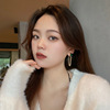 Retro silver needle, crystal, chain, fashionable advanced earrings, silver 925 sample, European style, simple and elegant design, internet celebrity
