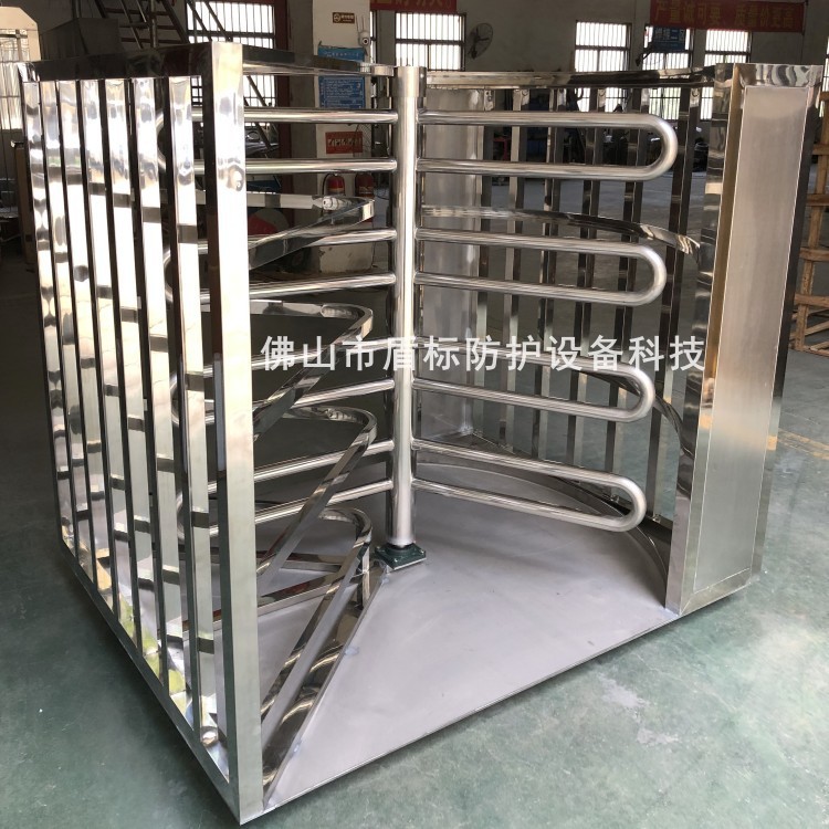 医院出口单项转动门 不锈钢人行旋转栏杆闸門 单向出口半高转闸