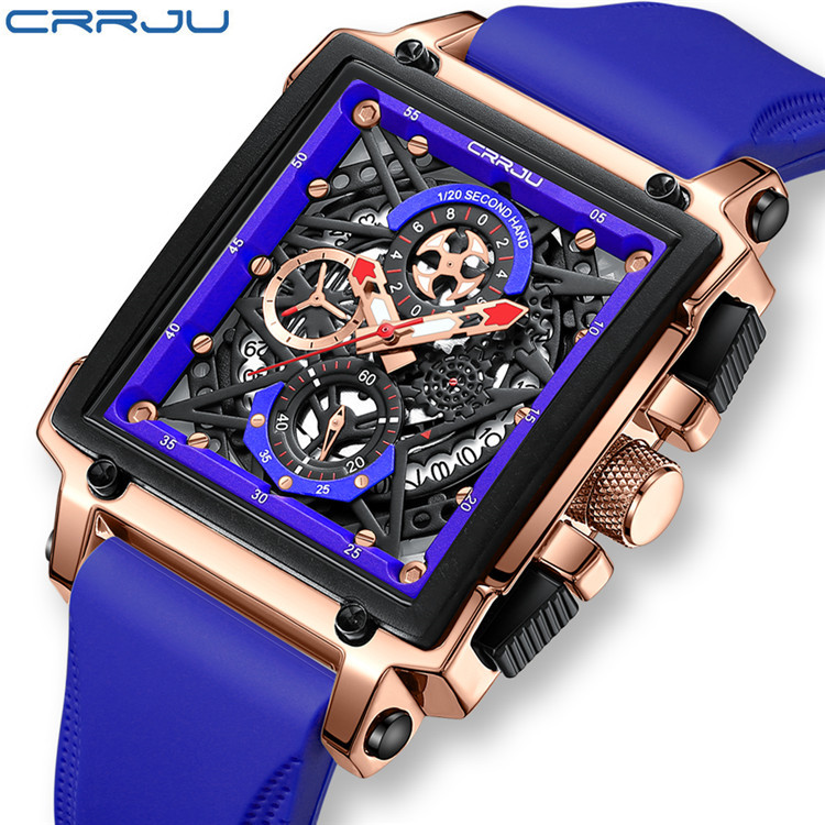 CRRJU/Kakun 2312 Nuevo reloj de hombre de cinturón simple personalidad de negocios multifuncional Calendario de hombre image 7
