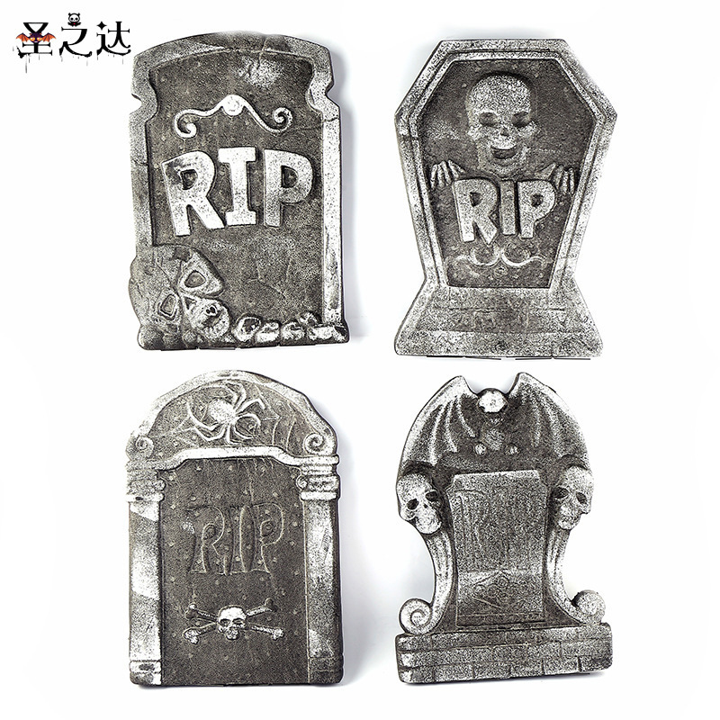 Halloween Decoration Foam Tombstone Haunted House Bar Set Eco-friendly Skull Tombstone Horror Atmosphere Venue Layout